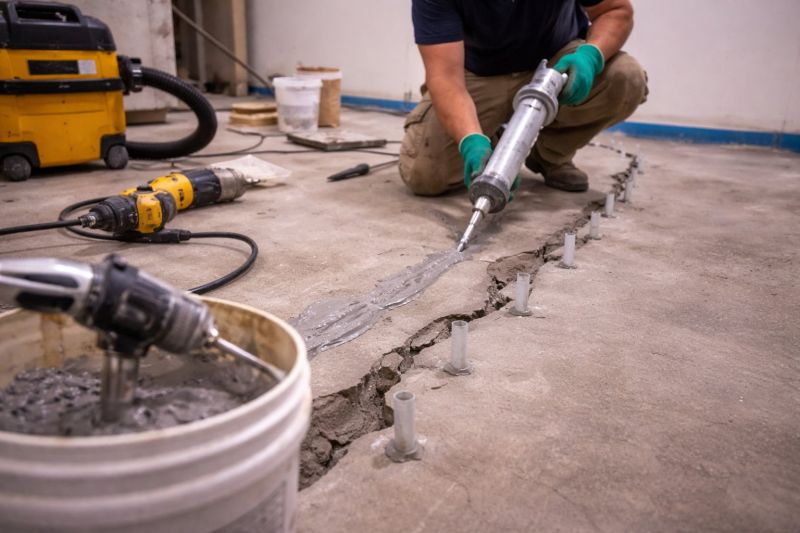 Cracked Basement Floor Repair in Azle, TX
