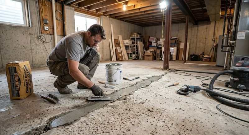 Cracked Basement Floor Repair in Azle, TX